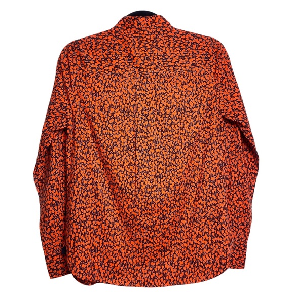 J CREW Printed Popover Long Sleeve Shirt in Navy/Orange Tulips Style# C1193 EUC - Picture 4 of 8